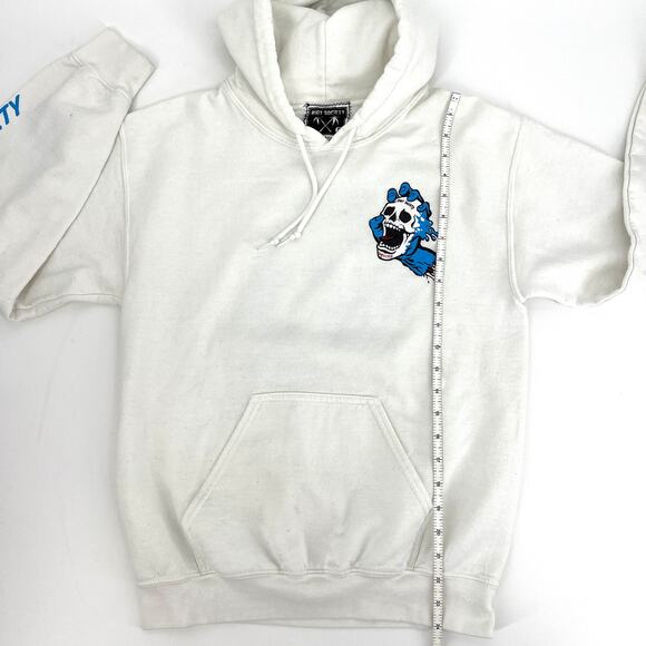 Riot Society Santa Cruz Skull Graphic Hoodie White Blue Graphic Print Small - Picture 7 of 9